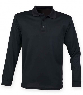 Henbury H478 Unisex Long Sleeve Coolplus® Piqué Polo Shirt